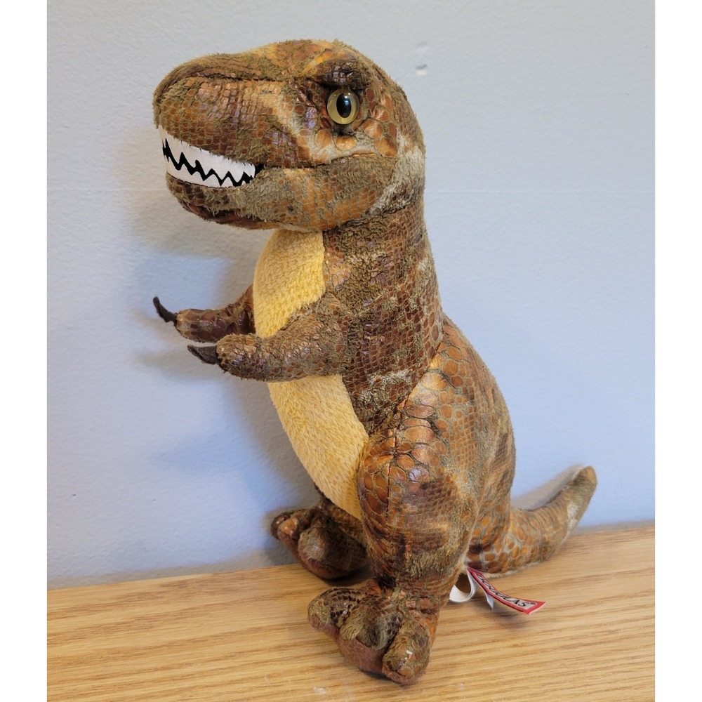 Douglas Cuddle Toys Roaring T-Rex Dinosaur Plush 10 Inch Stuffed Animal Brown